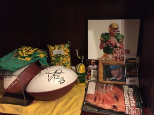 The football shrine in my bedroom