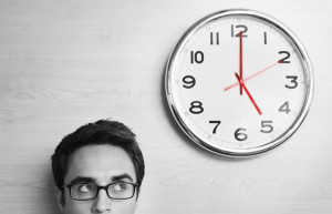 A man and a clock