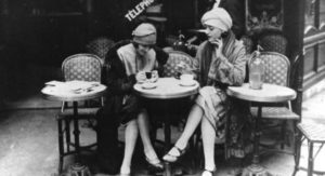 French women enjoying their time at a cafe