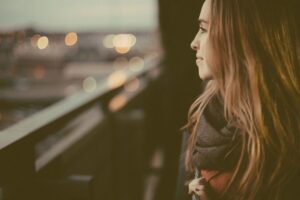 A woman looking at her view